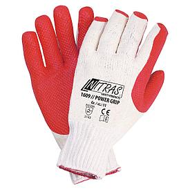 NITRAS 1609, трикотажные перчатки, белые, с латексным покрытием