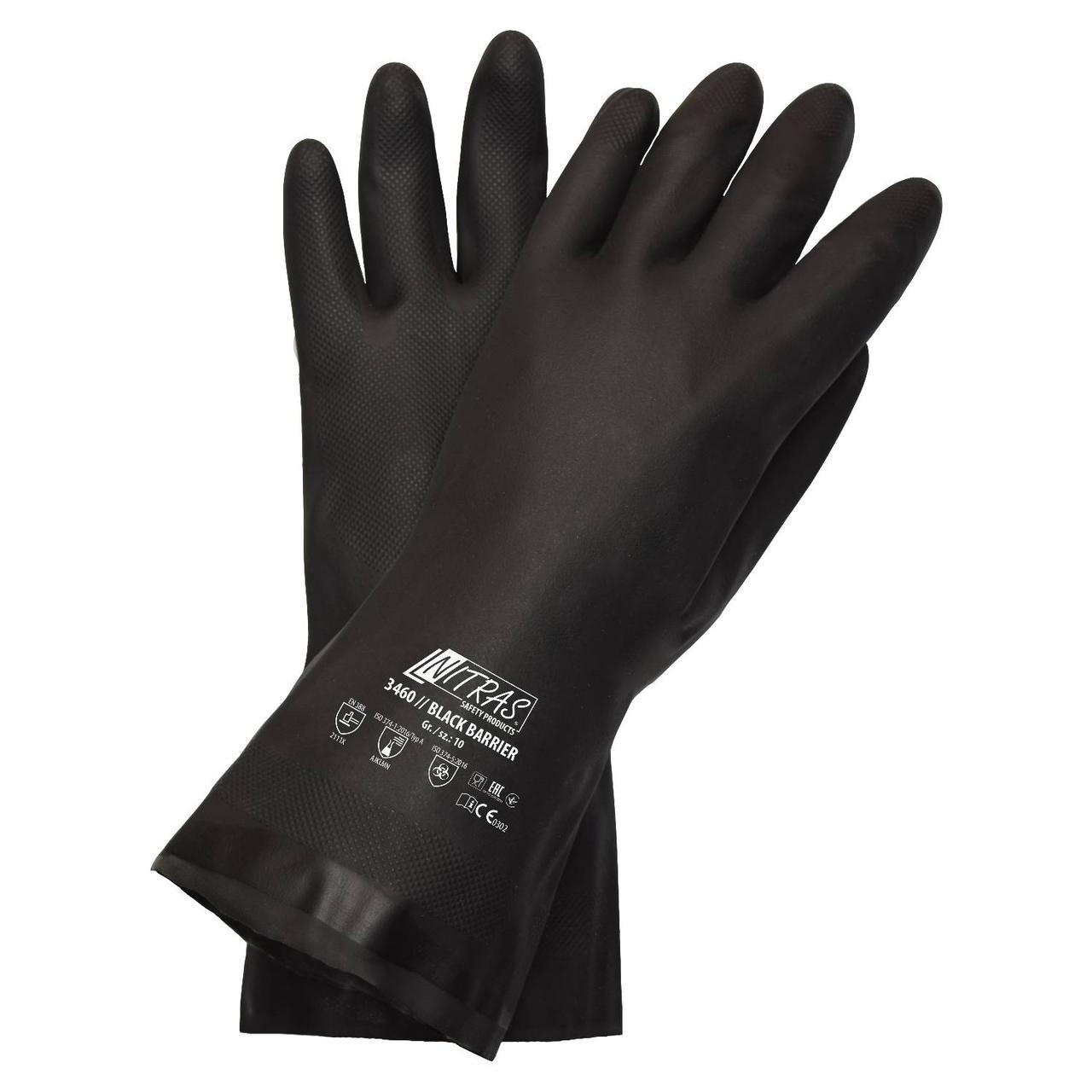 Химостойкие перчатки NITRAS BLACK BARRIER