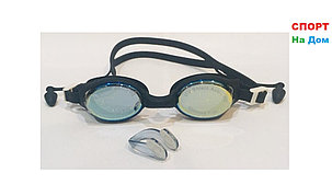 Очки для плавания GF-SPORT (с затычками для ушей и носа, цвет черный), фото 2
