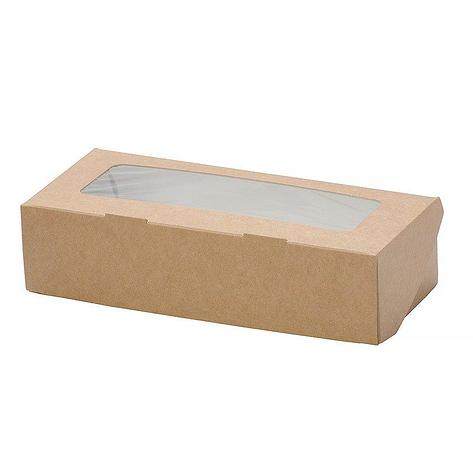 Коробка "DoEco" 200х120х40мм ECO TABOX 1000 gl, с окном, коричн., 300 шт, фото 2