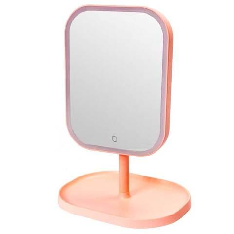 Зеркало с подсветкой для макияжа LED MIRROR (Розовый)