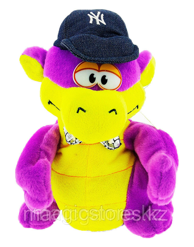 Мягкая Игрушка Дракон с кепкой танцующий музыкальный фиолетовый