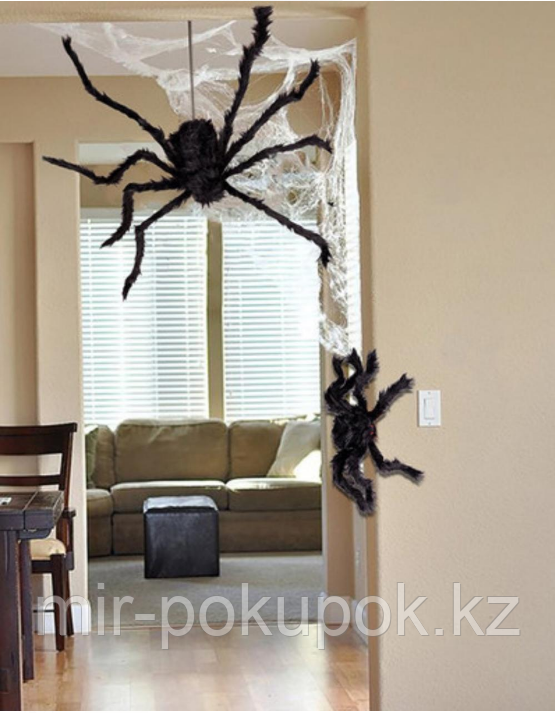 Паук черный декоративный для Хэллоуина 40 см - фото 3 - id-p68265446