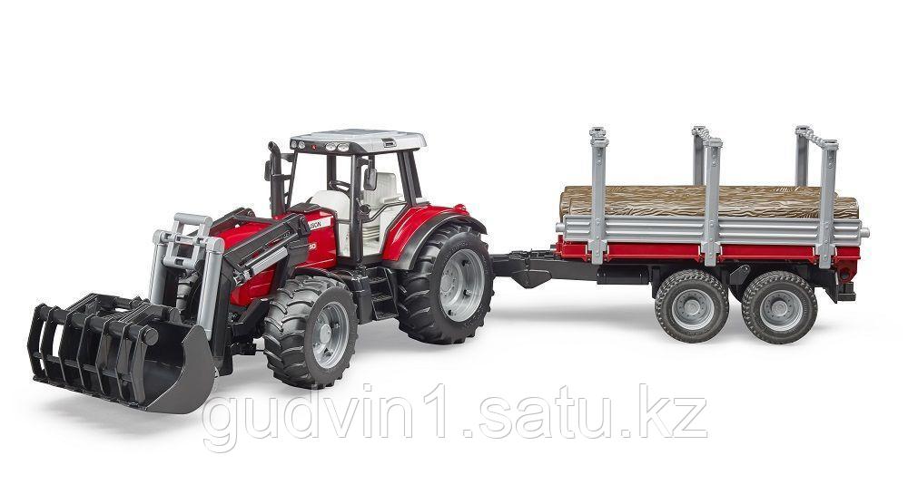 Трактор Massey Ferguson c манипулятором и прицепом Артикул №02-046