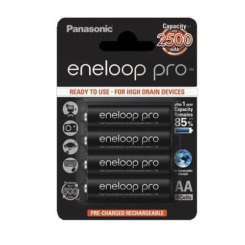 Аккумулятор Panasonic Eneloop Pro AA 2450mAh 4BP(BK-3HCDEC4BE) - фото 1 - id-p68267609