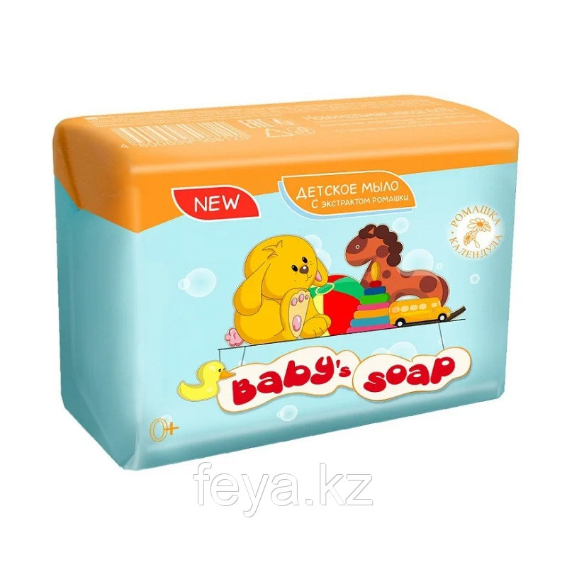 Мыло детское туалетное твердое Babys soap с экстрактом ромашки и календулы, 4х75 гр
