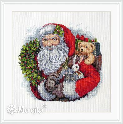 Набор для вышивания крестом "Santa with Wreath "