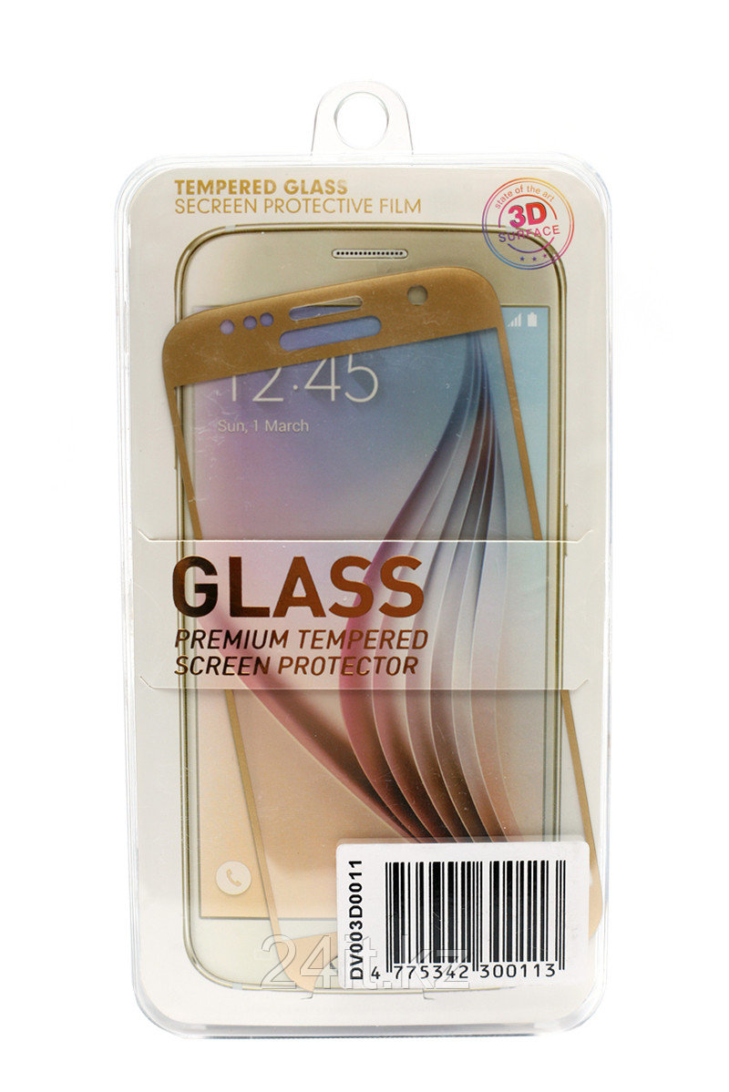Защитное стекло 3D PowerPlant для Samsung S7 Gold