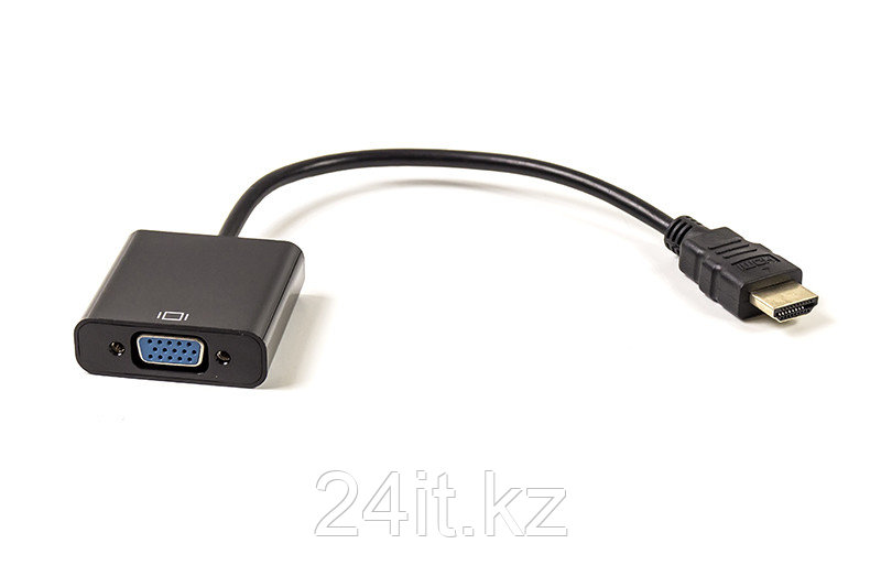 Кабель-переходник PowerPlant HDMI - VGA, 0.15m, позолоченные коннекторы, черный