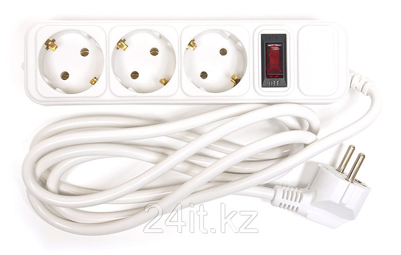 Сетевой фильтр PowerPlant 1.8 м, 3x1.5мм2, 10А, 3 розетки, евростандарт (JY-1054/1.8), коробка
