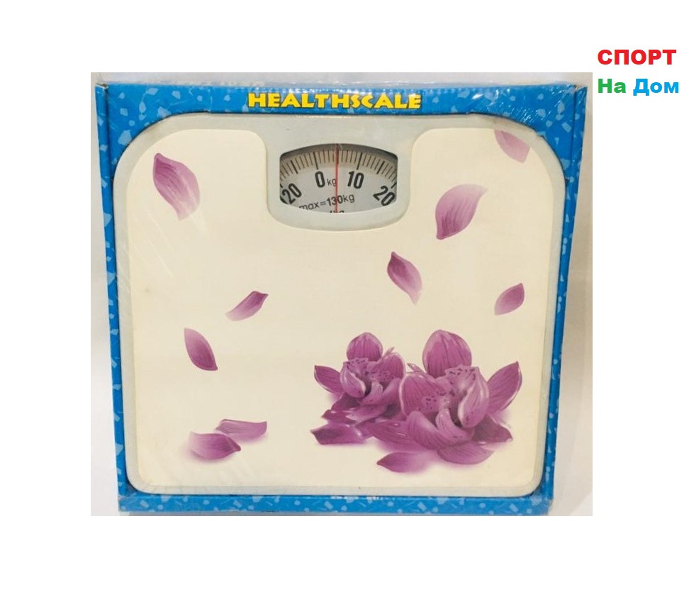 Весы напольные механические Health Scale (цвет белый с цветами) - фото 1 - id-p68313684