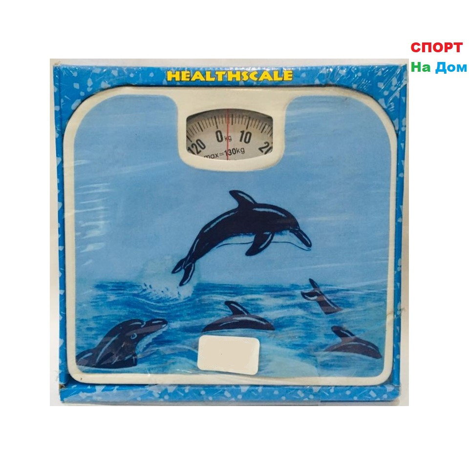 Весы напольные механические Health Scale (цвет голубой с дельфинами)