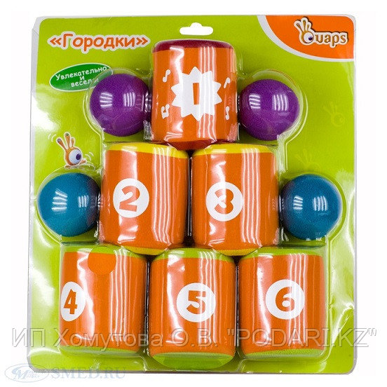 Игра на ловкость "Городки" с звуковым эфектом Ouaps