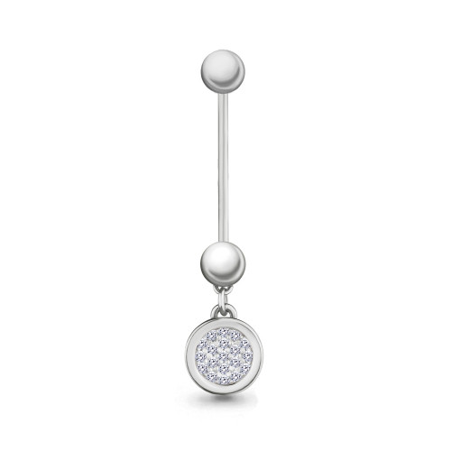 Пирсинг из серебра с фианитом Aquamarine 75506А.5