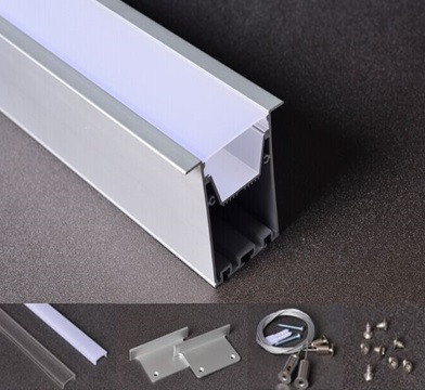 Встраиваемый 70x75 мм широкий потолочный алюминиевый профиль для светодиодной ленты, фото 2