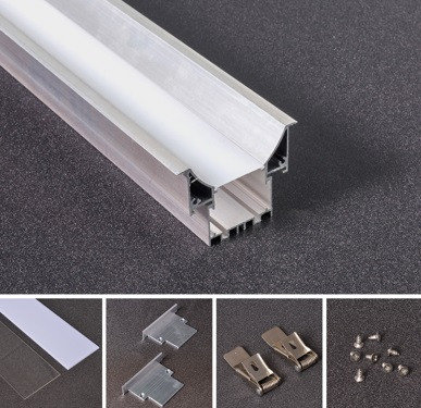 Встраиваемый 65x45 мм широкий потолочный алюминиевый профиль для светодиодной ленты, фото 2