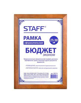 Рамка деревянная для фотографий, дипломов, грамот "Staff", 21x30см, коричневая