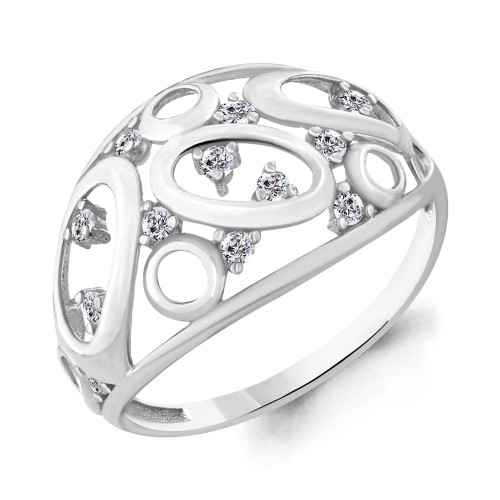 Кольцо из серебра с фианитом Aquamarine 68177А.5