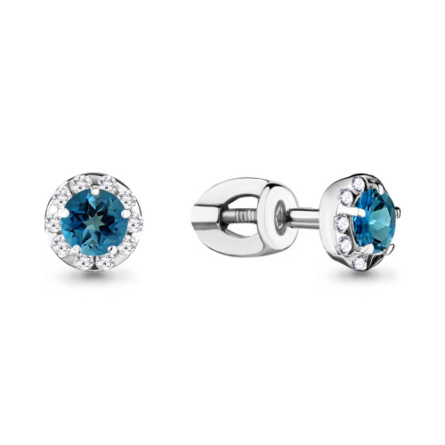 Серебряные серьги с топазом лондон Aquamarine 4408508А.5