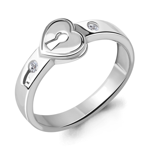 Серебряное кольцо с фианитом Aquamarine 68344А