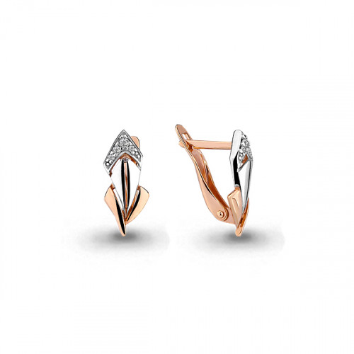 Серьги из серебра с фианитом Aquamarine 45910А#