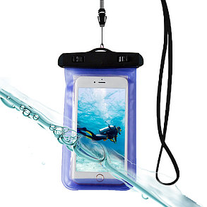 Водонепроницаемый чехол сумка для телефона на руку, на шею (цвет синий), фото 2