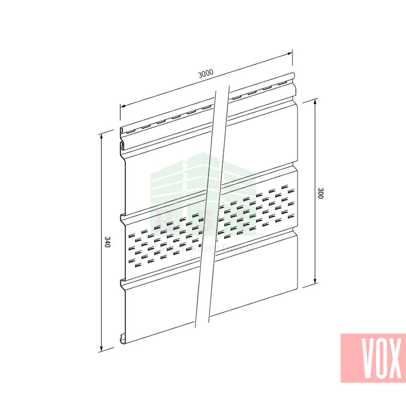 Софит виниловый VOX VSV-07 Vilo (с перфорацией, графит) - фото 2 - id-p67989383