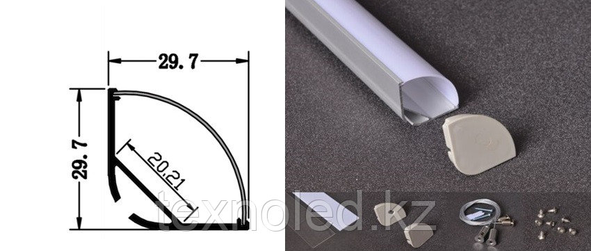 Алюминиевый профиль угловой 30*30 мм, фото 1