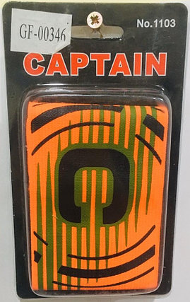 Капитанская повязка на руку футболисту Captain (цвет оранжевый с зеленым), фото 2