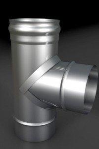 Тройник Моно (430, t0.5) 90º, dтр.140/dтр.140 L320 (раструб), фото 1