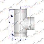 Тройник Моно (430, t0.5) 90º, dтр.200/dтр.200 L380 (раструб), фото 3