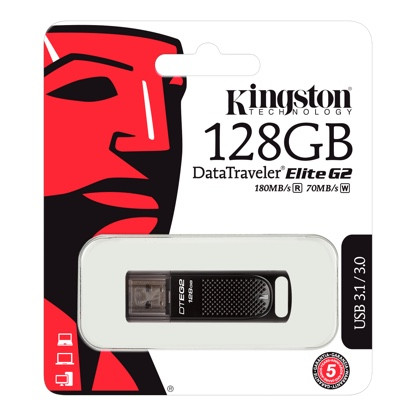 Kingston DTEG2/128GB USB-накопитель 128GB USB 3.1/3.0 DT Elite G2 (metal) 180MB/s read, 70MB/s write - фото 2 - id-p68411542