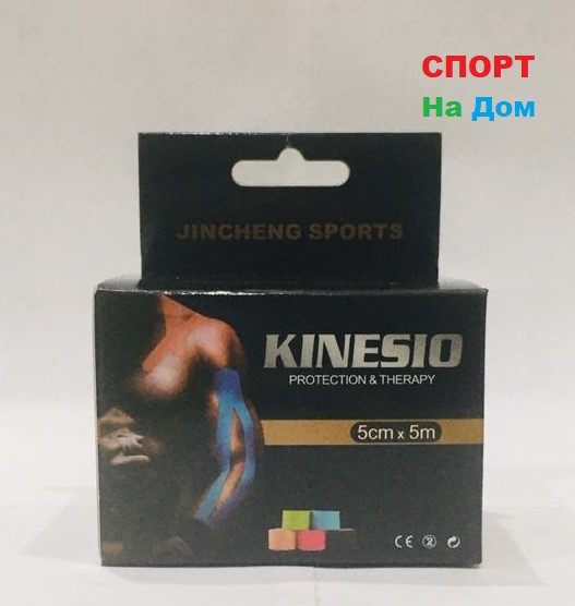 Кинезио тейп Jincheng Sports (цвет желтый) - пластырь для поддержки мышц 5 см х 5 м - фото 1 - id-p68465161