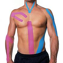 Спортивный тейп Кинезио Kinesiology Tape (цвет голубой) - пластырь для поддержки мышц 5 см х 5 м, фото 3