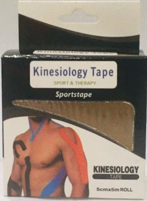 Спортивный тейп Кинезио Kinesiology Tape (цвет голубой) - пластырь для поддержки мышц 5 см х 5 м, фото 2
