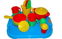Набор детской посуды "Настенька" с подносом на 4 персоны Полесье