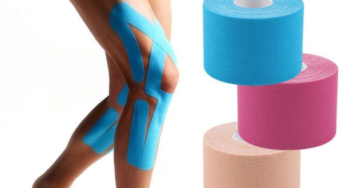 Спортивный тейп Кинезио Kinesiology Tape (цвет коричневый) - пластырь для поддержки мышц 5 см х 5 м - фото 3 - id-p68471336