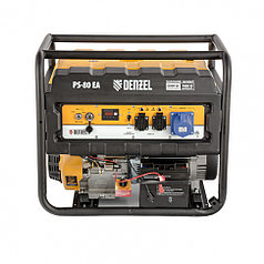 Генератор бензиновый PS 80 EA, 8,0 кВт, 230В, 25л, коннектор автоматики, электростартер// Denzel