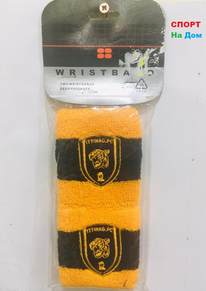 Wristband Напульсники на руку, предплечье Ittihad FC (цвет желтый, черный) - фото 1 - id-p68488761
