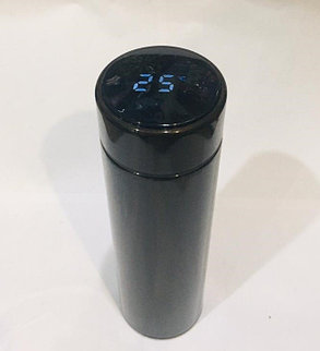 Термос с температурой на крышке для горячих напитков 500 мл (цвет черный), фото 2