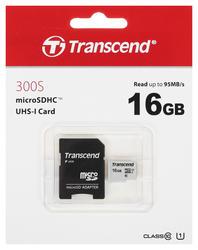 Карта памяти transcend 300s micro sdhc 16 гб (ts16gusd300s-a) - фото 1 - id-p68543946