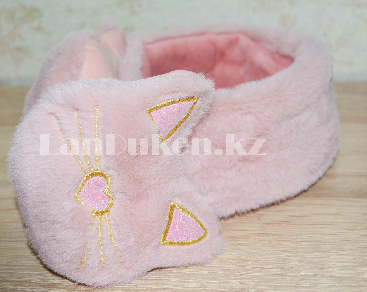 Меховые наушники кошки с широким ободком розовые - фото 6 - id-p68551048