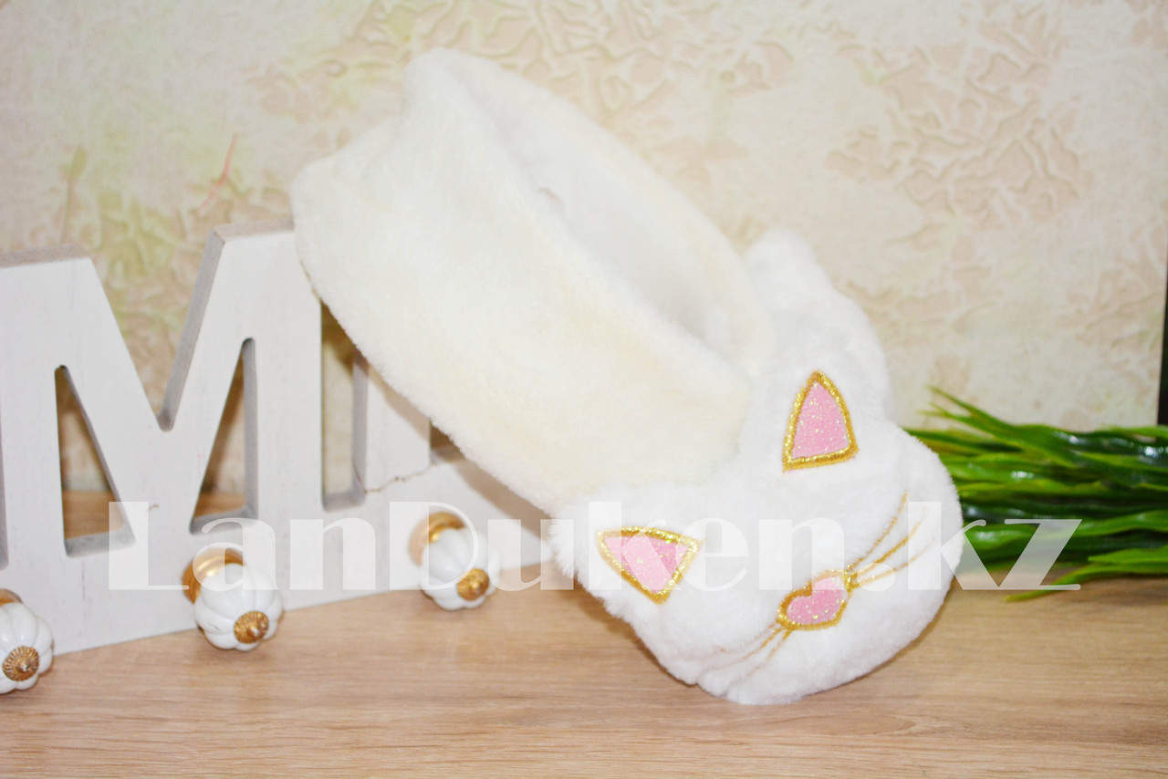 Меховые наушники кошки с широким ободком белые - фото 2 - id-p68550995