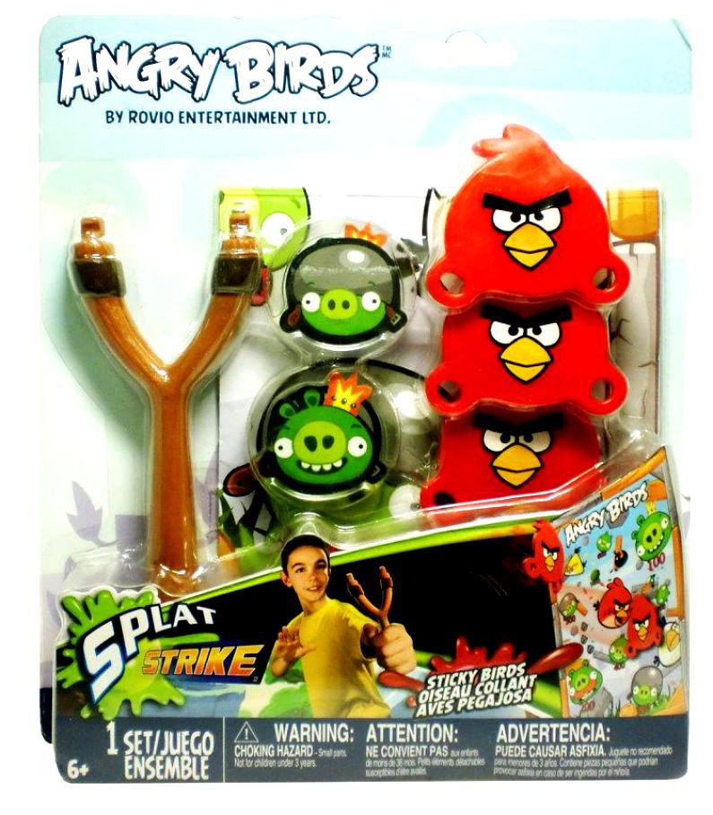 Игра детская "Сердитые Птички", на меткость, подвесная мишень, рогатка и 3 липучки-бросалки