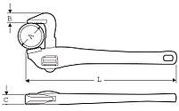 Коленчатый алюминиевый трубный ключ 2" / 61mm HEAVY DUTY SUPER-EGO 105, фото 2