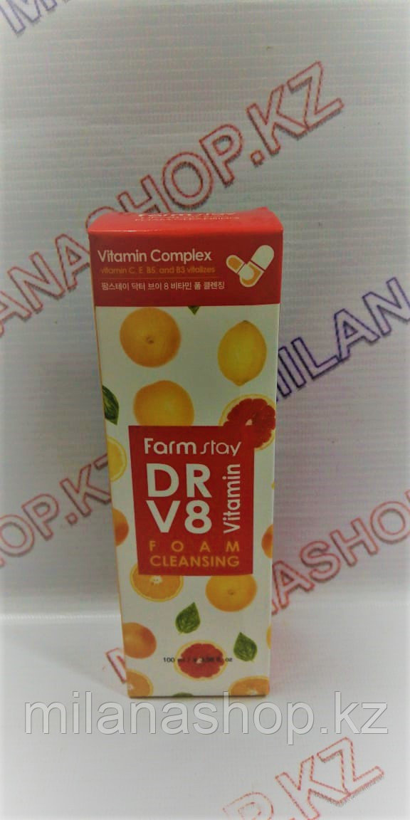 Farm Stay DR.V8 Vitamin Foam Cleansing - Пенка для умывания с комплексом витаминов