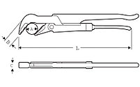 Газовый ключ с губками под 45º 1/2" / 55mm SUPER-EGO 134, фото 2