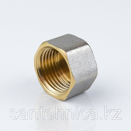 Заглушка с внутренней резьбой латунь никель Ду 15 G1/2", фото 2