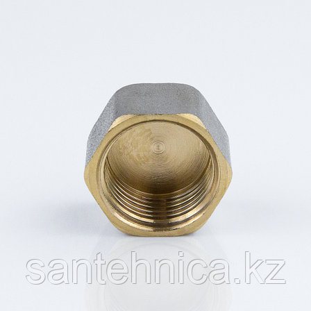 Заглушка с внутренней резьбой латунь никель Ду 15 G1/2", фото 2