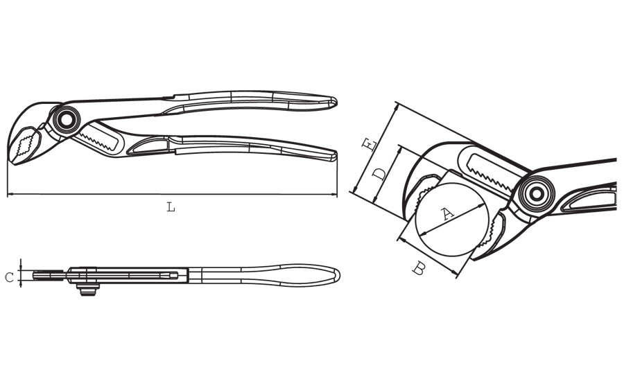 Быстрорегулируемые сантехнические клещи D-1.1/4" / 32mm SUPER-EGO - фото 3 - id-p68575848